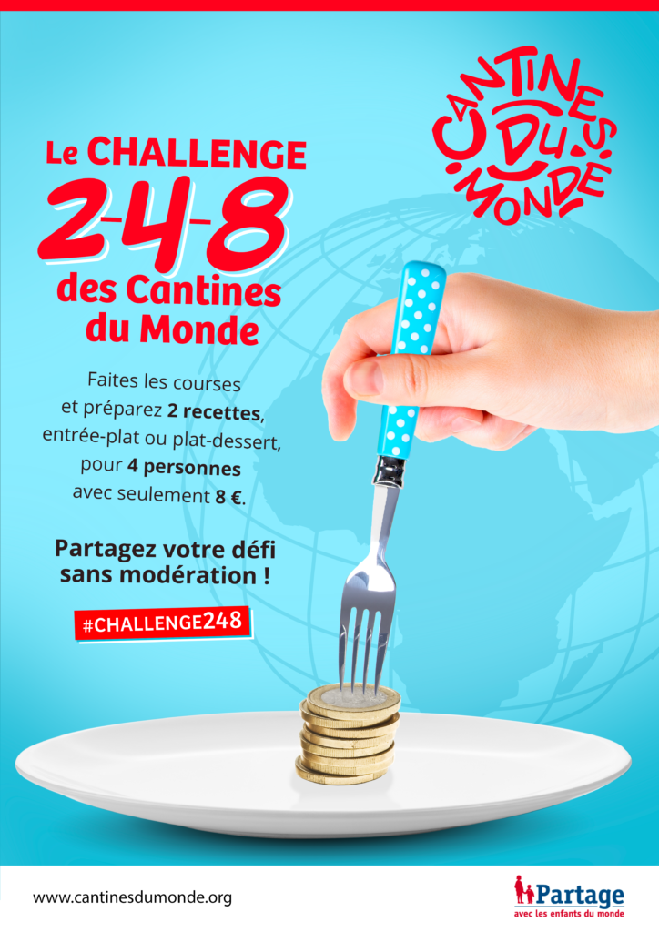 Affiche Cantines du Monde 2021 : le challenge 2-4-8