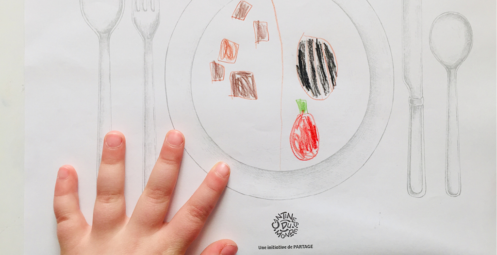 Dessin d'enfant Challenge 2-4-8 des Cantines du Monde